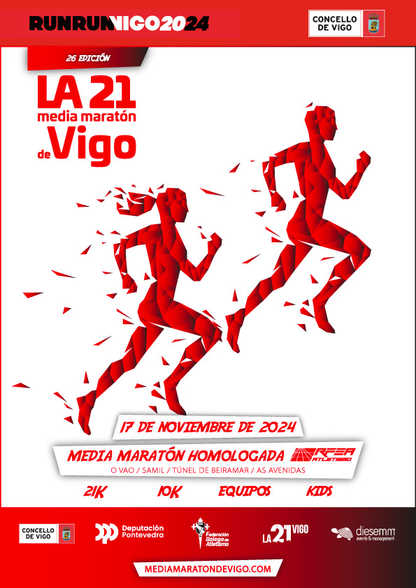 Cartel 26ª edición LA21 Media Maratón de Vigo